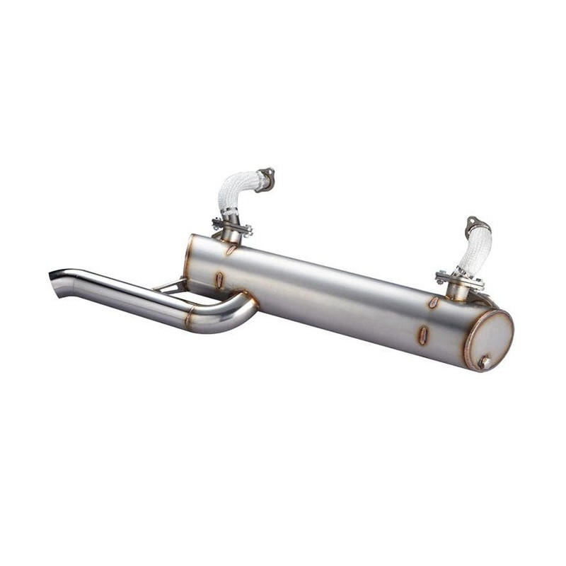 SILENCIEUX D'ECHAPPEMENT VINTAGE SPEED ''SUPER FLOW'' INOX SORTIE ARRIERE 68-79 (sans réchauffage)
