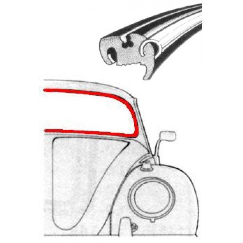 JOINT DE PARE-BRISE Type 1 08/64-07/71 Deluxe (Moulure Alu)