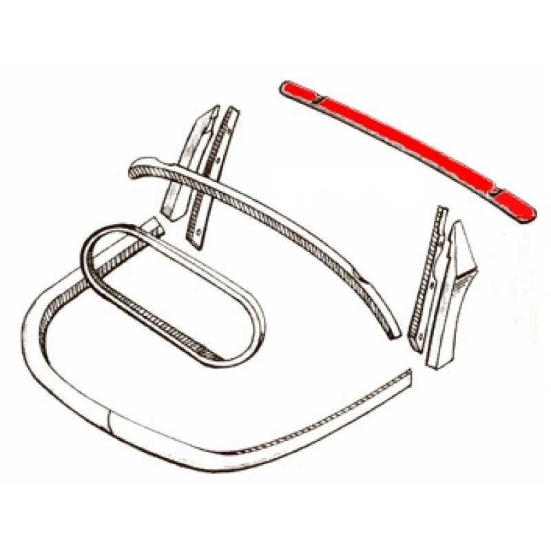 TRAVERSE AVANT DE CAPOTE AU DESSUS DU PARE-BRISE EN MATERIAU SYNTHETIQUE 57-64