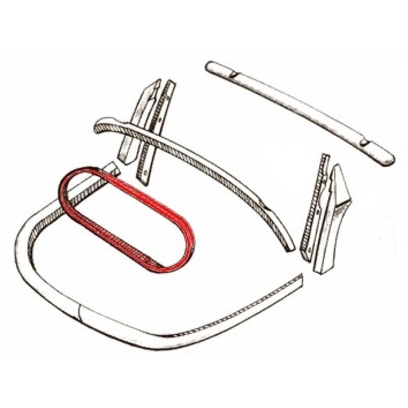 CADRE DE VITRE ARRIERE EN MATERIAU SYNTHETIQUE 62-74