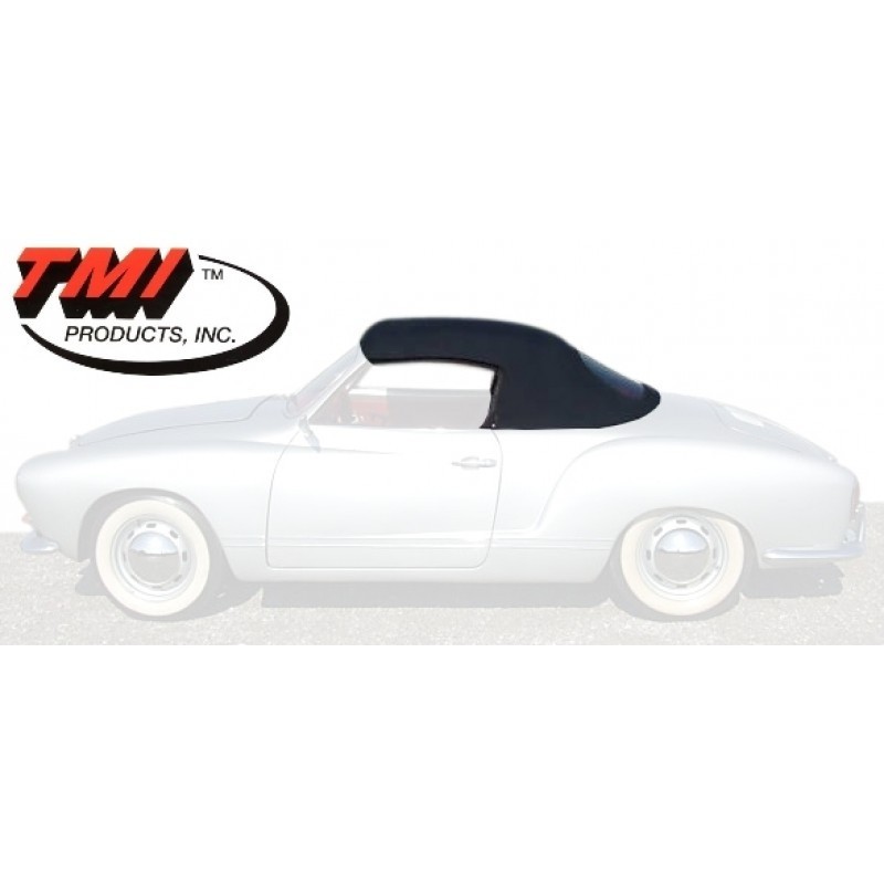 CAPOTE EN ALPAGA NOIR POUR KARMANN GHIA TYPE14 55-66 (VITRE PVC)
