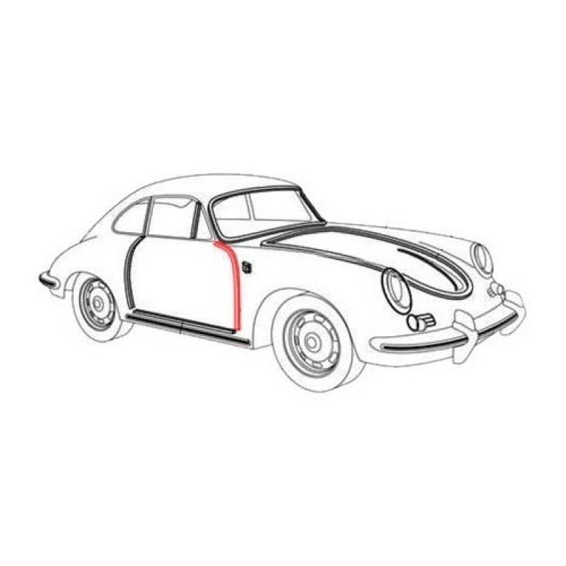 JOINT INTERIEUR DE PORTE AVANT GAUCHE OU DROIT POUR PORSCHE 356