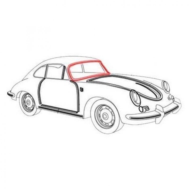 JOINT DE PARE-BRISE POUR PORSCHE 356 A/B/C (pour moulure chromée)