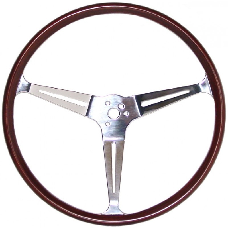 VOLANT FLAT4 GT 3 BRANCHE CHR ET TOUR BOIS DIAM 15 1/2''