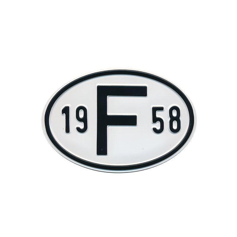 PLAQUE NATIONALITE FRANCE (1958)