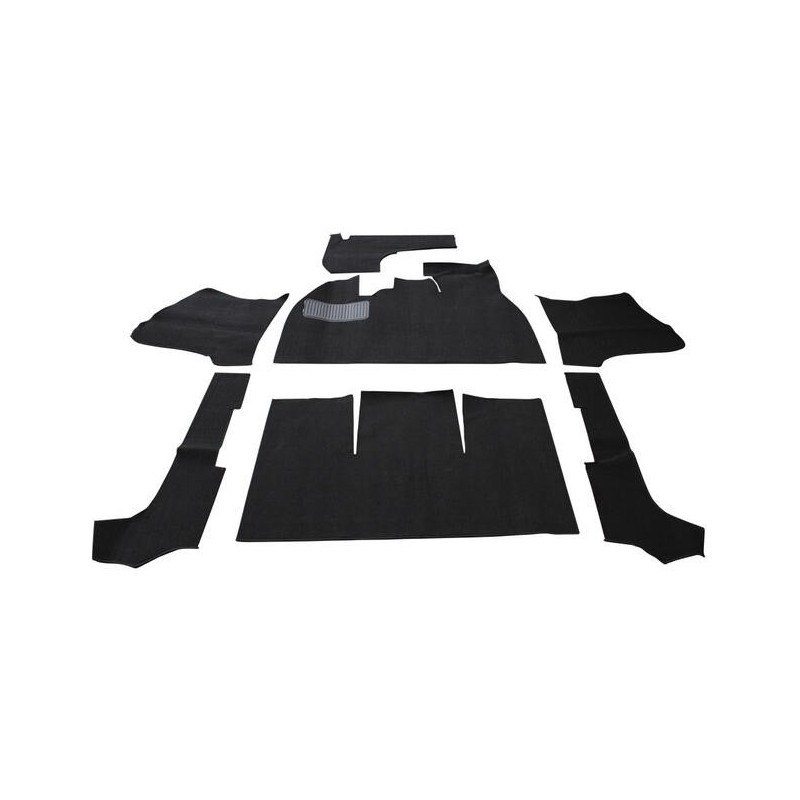 KIT DE MOQUETTE NOIRE BOUCLEE Type 1 CABRIOLET 08/68-07/71