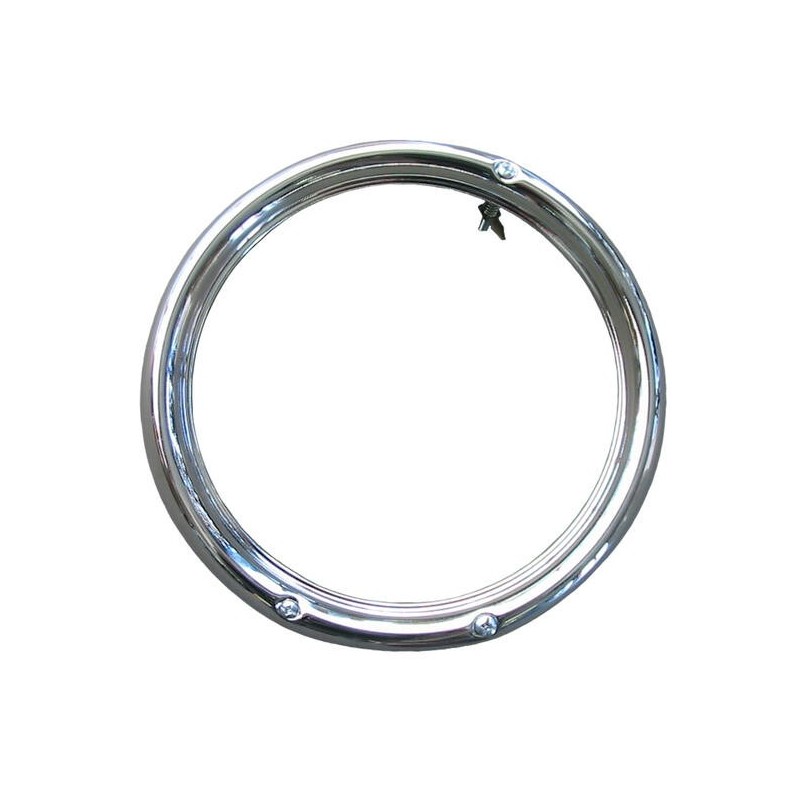 CERCLAGE DE PHARE ROND 3 TROUS CHROME